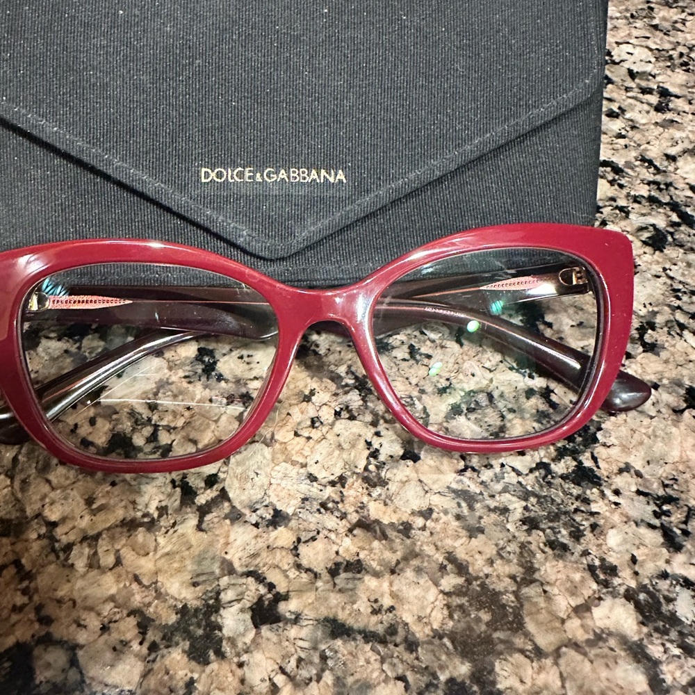 Dolce & Gabbana Women's Burgundy Cat-Eye Glasses